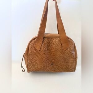 Velez Leather Braided Woven Shoulder Bag Boho Hippie